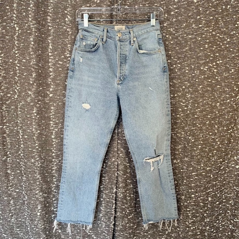 Citizens‎ of Humanity  JOLENE High Rise Jeans Distressed Button Fly Women's 25